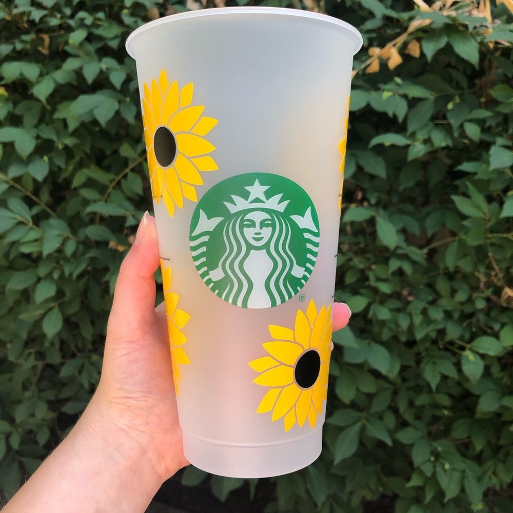 Custom Starbucks Cup Sunflower Cup